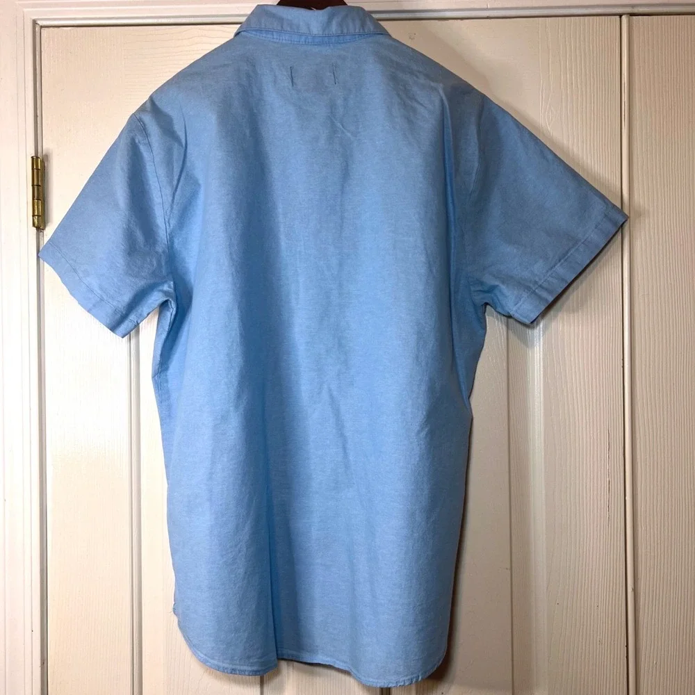 Trunks‎ Surf & Swim Co Mens Blue Cotton Lobster Embroidered Short Sleeve Shirt L